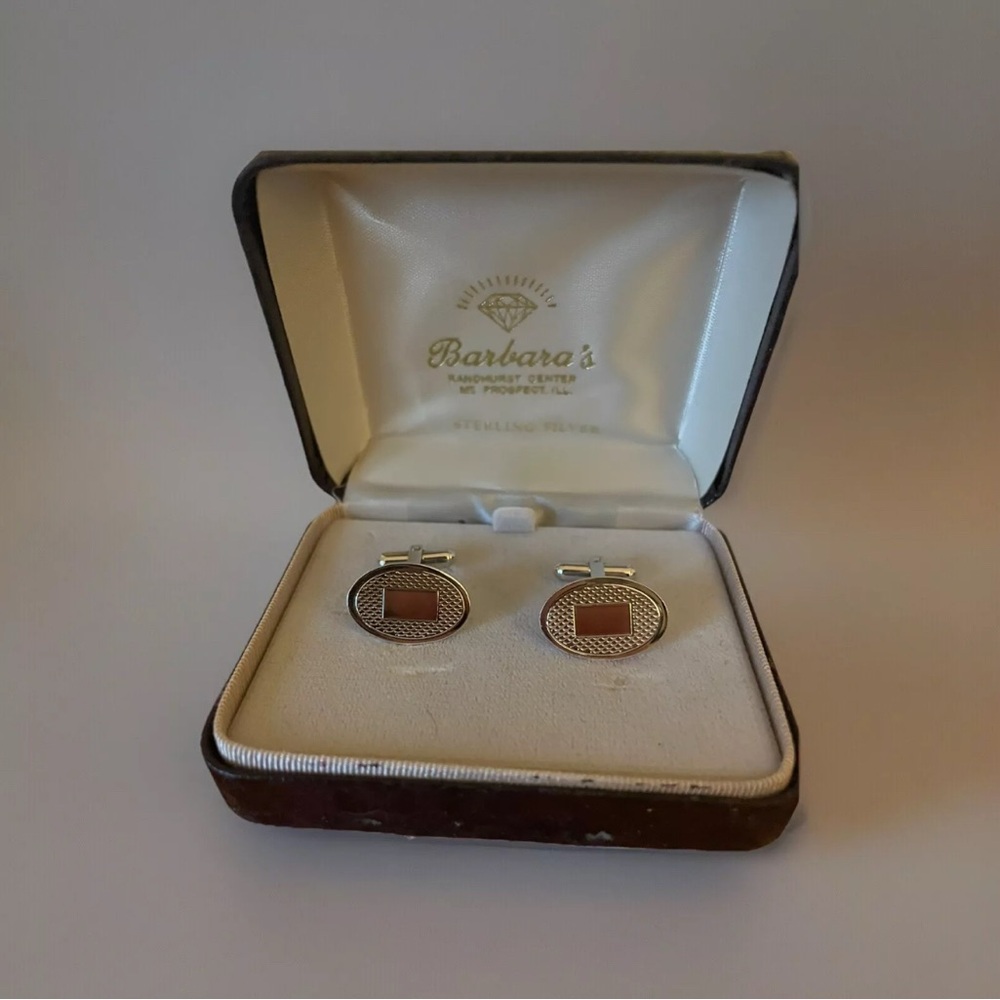 Circa 1985-1995 Vintage 195 Sterling Silver Handmade Enamel Cufflinks [Unisex]